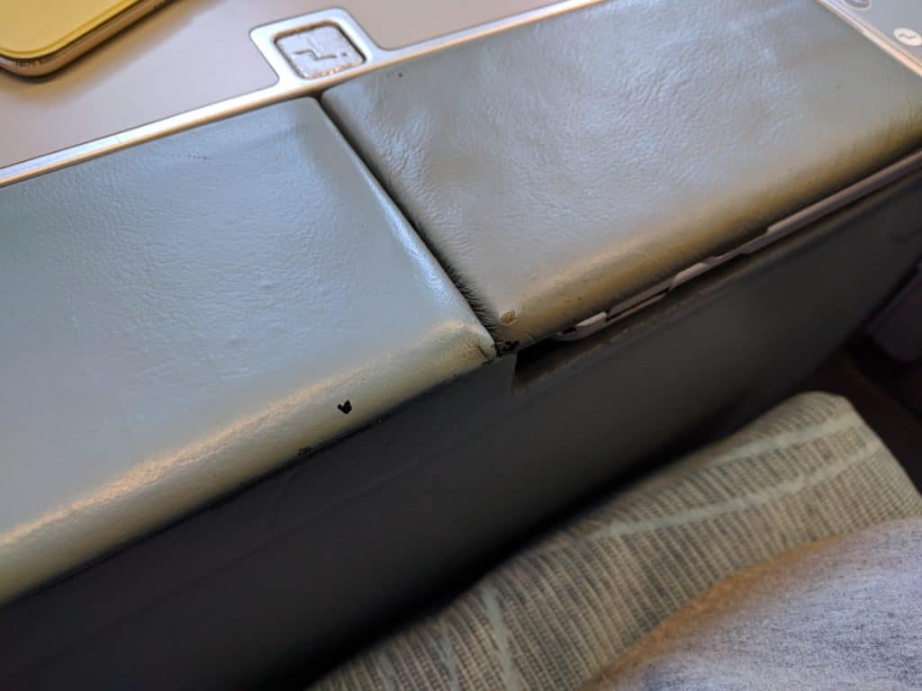 Finnair A330 Business Class seat wear and tear