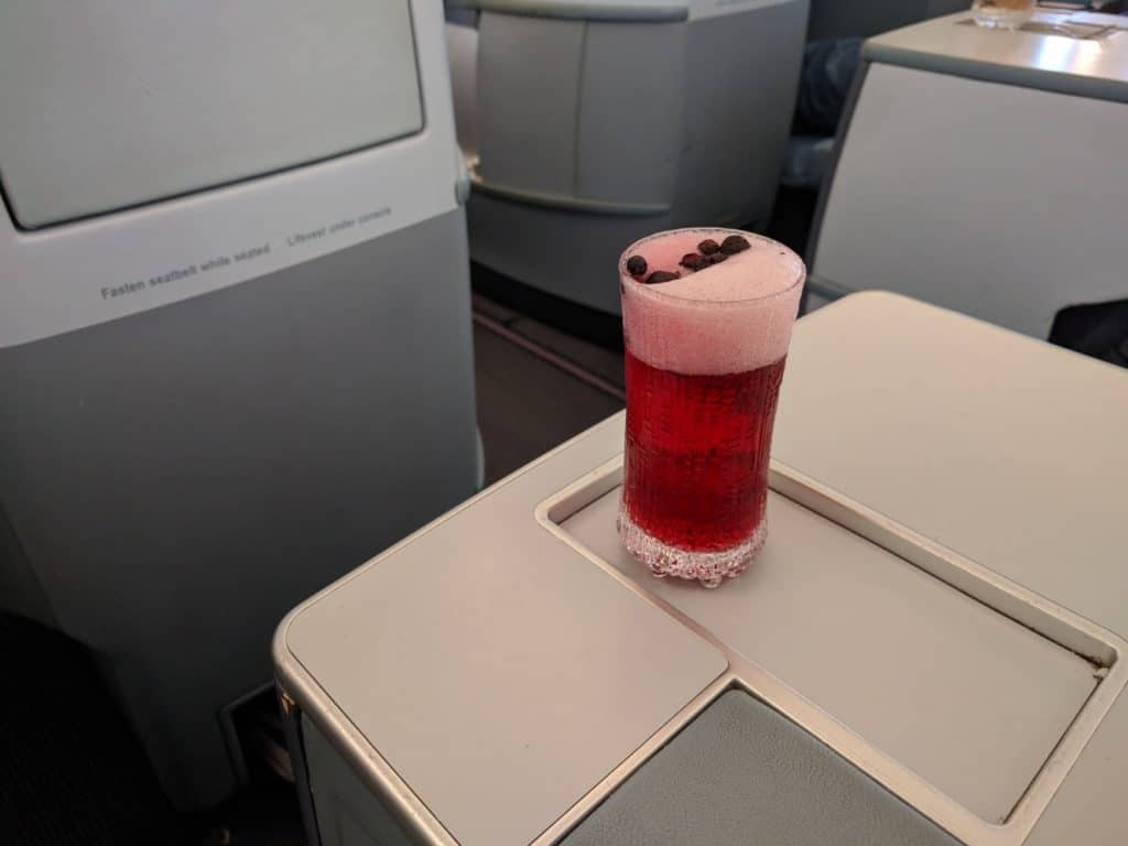 Finnair A330 Blue Sky drink