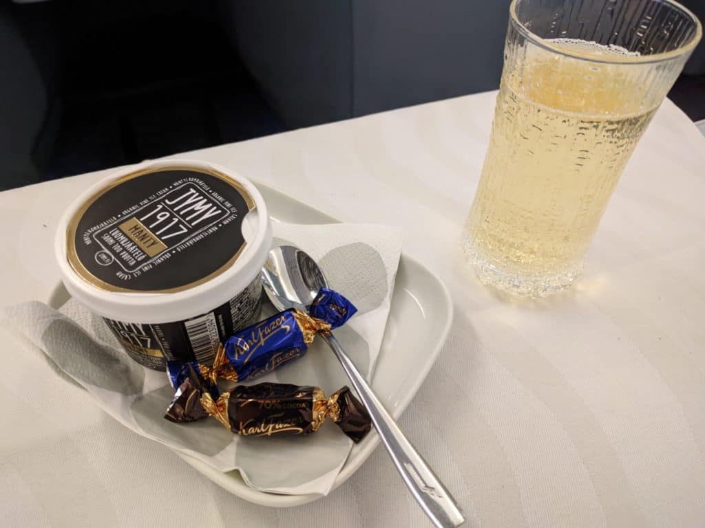 Finnair A330 Business Class Dessert