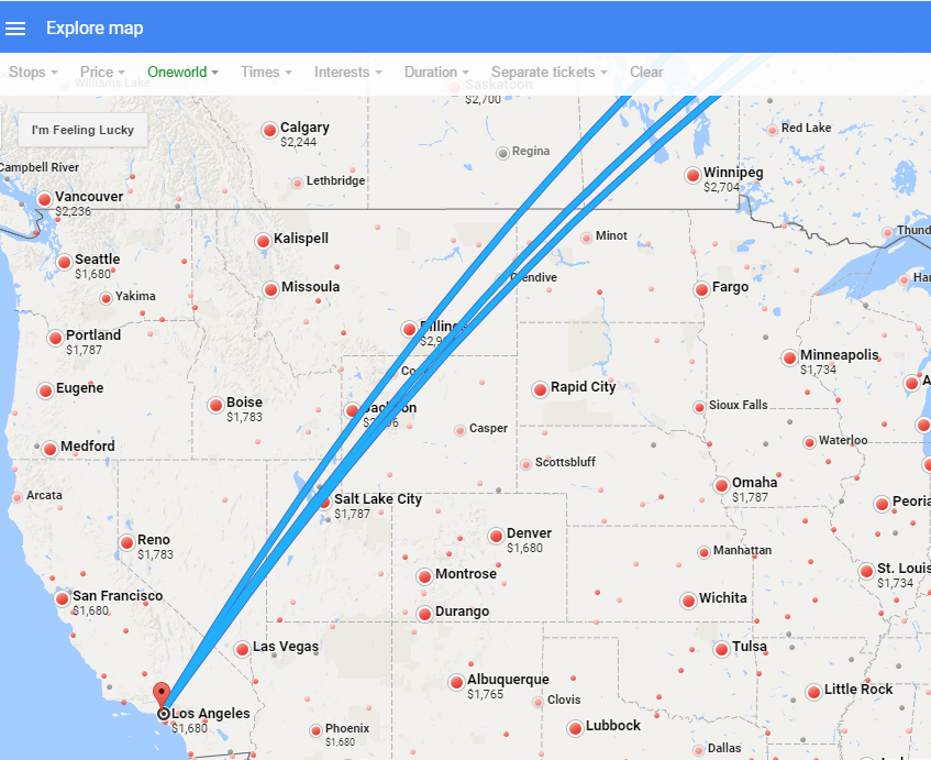 Google Flights User Interface