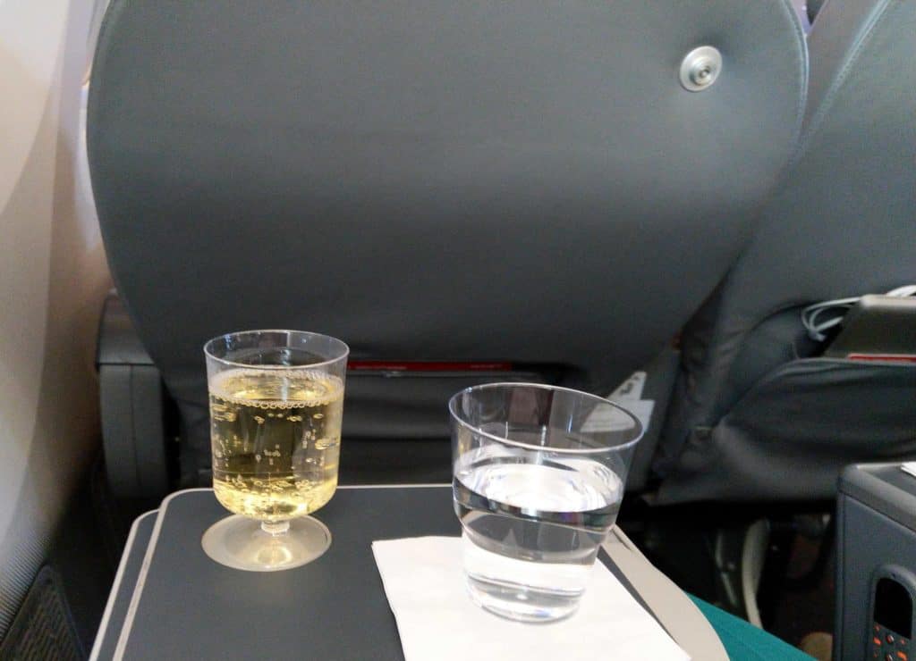 Norwegian 787-8 Premium Cabin welcome drinks