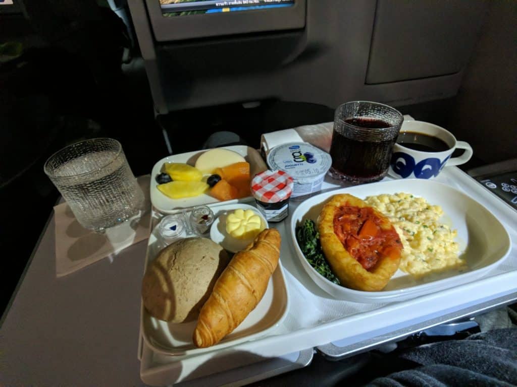 Finnair A330 Business Class Breakfast