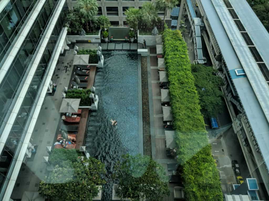 The pool area of St.Regis Bangkok