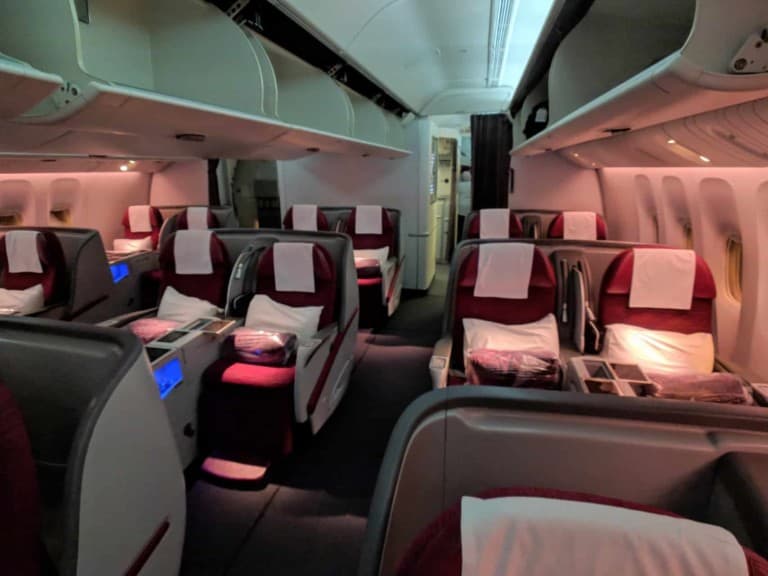 Review Qatar Airways (777300) Business Class from Bangkok to Doha