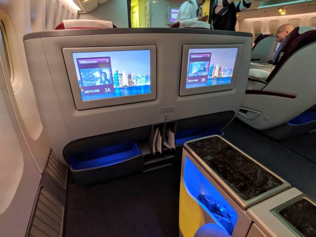 Qatar Airways 777 Bangkok to Doha - Business Class In Flight Entertainment system