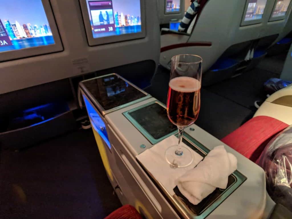 Qatar Airways 777 Bangkok to Doha - Business Class