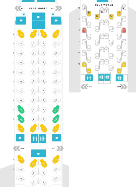 Business Class Seat configuration - British Airways