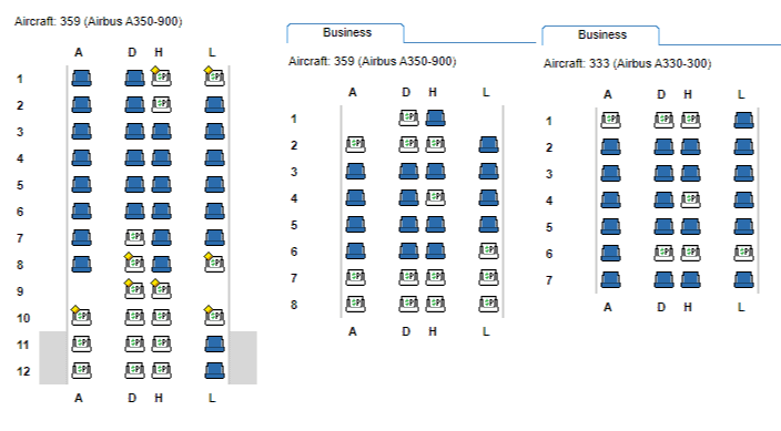 Business Class Seat configuration - Finnair AirLounge